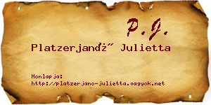 Platzerjanó Julietta névjegykártya